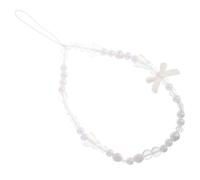 FRCOLOR Lanière Téléphone Portable Perle Nœud Décoration Coque Pendentif Porte-clés Accessoire Femme Blanc Lanière Cordon Poignet Téléphone