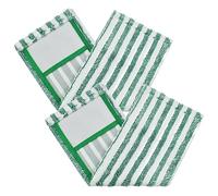 FRCOLOR Lingettes de Rechange Lavables en Microfibre Lot de 2 pour Balai Plat Compatible, Absorbantes pour Nettoyage Humide et Sec, Réutilisables, Couleur Vert Foncé, Entretien Ménager
