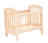 FRCOLOR Lit Poupon Miniature Bois Naturel Berceau pour Maison de Poupée Décoration Multifonction pour Chambre Denfant Accessoire Photo et Jeu Dimitation