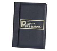 FRCOLOR Livre de Rangement pour Pièces de Monnaie 120 Compartiments, Album de Collection Vertical Noir en PVC Solide, Organiseur Portable pour Collectionneur, Trieur Pièces Monnaie