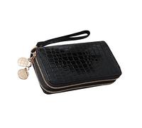 FRCOLOR Long Femme Cuir PU Bourse Vernis Noir pour Cartes et Billets