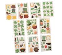 FRCOLOR Lot De 10 Autocollants Pour Enfants Décoration De Saint-Patrick Temporaires Pour Le Visage Faux Trèfle Papier Transfert À L'Eau