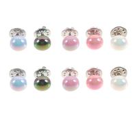 FRCOLOR Lot de 10 Boutons-Poussoirs sans Couture pour Vêtements Broches Épingles à Perles Colorées Accessoires pour Chemises Femmes Usage Quotidien et Événements Plastique et Métal