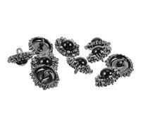 FRCOLOR Lot de 10 Boutons Ronds en Alliage 20 Mm Noirs Strass Décoratifs pour Vêtements, Costumes et Manteaux, Assortiment de Boutons à Coudre pour Couture, Tricot et Décoration