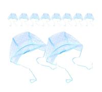 FRCOLOR Lot de 10 Casquettes de Surbrillance Perforées Bleues avec Cape D'épaule pour Coloration Capillaire, Accessoires Coiffure Pratiques pour Mèches, Adaptées Salon et Usage