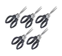 FRCOLOR Lot de 10 Ciseaux de Pêche Pliables Lame en Acier Inoxydable, Manche Plastique Noir, Coupe-fil Compact et Résistant à L'usure, Outil Multifonction Portable pour Pêche et Loisirs