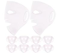 FRCOLOR Lot de 10 Couvertures de Masque Facial en Silicone Extensibles Rose Clair, Support Antidérapant Crochets D’oreille pour Soins du Visage à Domicile, Masque Hydratant Réutilisable