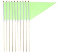 FRCOLOR Lot de 10 Drapeaux Marqueurs Verts en Polyester pour Chantier et Paysage, Faciles à Insérer le Sol, Identification Précise de Localisation