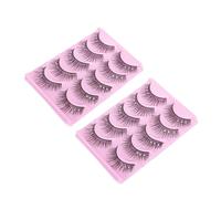 FRCOLOR Lot De 10 Paires De Faux Cils En Fibres Artificielles Noirs Diamants Décoratifs Pour Fête, Maquillage De Scène, Effet Volumineux Et Élégant