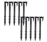 FRCOLOR Lot de 10 Piquets de Jardin Noirs en PP pour Irrigation Goutte à Goutte, Support Tringle Robuste Effet de Fixation pour Espaces Verts Publics et Terrains Agricoles