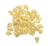 FRCOLOR Lot De 100 Breloques Métal Nail Art Feuilles Décoratives Diy Manucure Bijoux Charme Ongles Pour Création Personnalisée Accessoires Loisirs Créatifs Fêtes