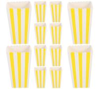 FRCOLOR Lot de 12 Boîtes à Popcorn en Papier Jaune pour Snacks et Bonbons, pour Fêtes à Domicile Design Délicat et Frais