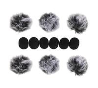 FRCOLOR Lot de 12 Bonnettes Anti-vent pour Microphone Cravate Mini 6 Bonnettes Fourrure Pare-vent Accessoires Compatibles Micro Cravate Fil Protection Anti-bruit et Poussière