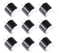 FRCOLOR Lot de 12 Buzzers Électromagnétiques 5V Noirs Alarme Sonore Pièces Détachées pour Imprimantes et Équipements Électroniques Faible Consommation D’Énergie Usage Industriel et