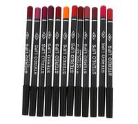 FRCOLOR Lot de 12 Crayons à Lèvres Mats Imperméables, Outil Contour des Lèvres, Maquillage Multifonction 12 Couleurs, Bois Naturel, Accessoires Cosmétiques pour Femmes Usage Quotidien