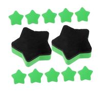FRCOLOR Lot de 12 Effaceurs à Sec Magnétiques en EVA Forme Étoile Verte Mini Gomme pour Tableau Blanc et Tableau Noir Fournitures Scolaires Portables pour Bureau et Salle de Classe