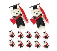 FRCOLOR Lot de 12 Ours en Peluche Docteur pour Remise des Diplômes Peluches Légères et Solide, Décoration Colorée pour Cérémonie de Fin D’études, Présent Adolescents, Accessoires Fête