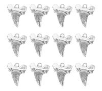FRCOLOR Lot De 12 Pendentifs Pour Collier De Dentition Breloques Pour Dents Délicates Breloques Requin Breloques Créatives Pour Dents Breloques Pour Petites Dents Métal Argenté