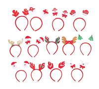 FRCOLOR Lot De 13 Serrage-têtes De Noël Pour Garçon Et Filles, Bandeaux Créoles Flexibles Motifs Cerf, Accessoires De Fête Confortables Pour Carnavals Et Soirées Festives
