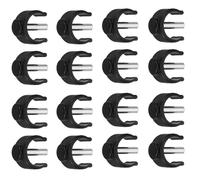FRCOLOR Lot de 16 Clips Pliables de C Noirs pour Cannes et Déambulateurs, Goupilles de 28 Mm pour Tubes de 25/28 Mm, Accessoires Fiables pour Aides la Mobilité et Supports de