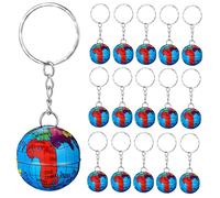FRCOLOR Lot De 16 Porte-Clés Globe Terrestre Porte-Clés À Breloques Porte-Clés Globe Terrestre Pour Enfants Porte-Clés Pour À À De Fête Géographique Porte-Clés À