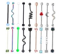 FRCOLOR Lot de 18 Clous d'Oreilles Doubles Percés Bijoux Élégants en Acier Inoxydable Boucles d'Oreilles Confortables pour Femmes Accessoires de Piercing pour Fêtes et Usage