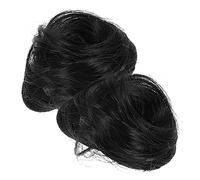FRCOLOR Lot De 2 Accessoires Pour Cheveux Bouclés Pour Filles Chignon De Bébé -tête Postiches Pour Filles Chignon Décoiffé Chignons Spatiaux Postiches Pour Femmes Noires