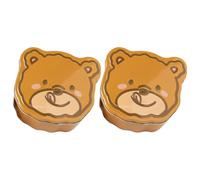 FRCOLOR Lot de 2 Boîtes à Biscuits en Fer Blanc D’Ours Couvercles Taille Moyenne Coloris Vif Multifonctions pour Bonbons Cookies et Emballage Présent de Fête