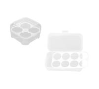 FRCOLOR Lot De 2 Boîtes à Éponges De Maquillage Multi-grilles Couvercle, Grosse Capacité, Plastique Compact, Rangement pour Maison Et Voyage