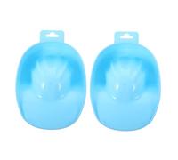 FRCOLOR Lot de 2 Bols de Soin des Ongles Bleu, Bol de Manucure Plastique, Taille Standard, Bac de Trempage Dissolvant Vernis Semi-permanent, pour Manicure et Nail Art à Domicile