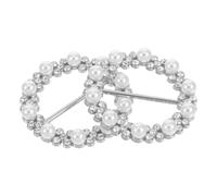 FRCOLOR Lot de 2 Boucles D’écharpe Rondes en Alliage avec Perles, Clips Polyvalents pour Foulards, T-shirts et Châles, Accessoires Féminins Élégants pour Maintien Sécurisé et