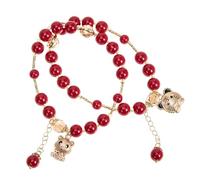 FRCOLOR Lot de 2 Bracelets en Cristal Rouge Année du Tigre Bracelets Couple Style Chinois Décoration Poignet Légère et Élégante pour Fête du Printemps Bijou Femme Présent Nouvel An