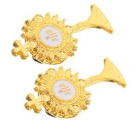 FRCOLOR Lot de 2 Broches en Croix Métal Épingles de Baptême Chrétiennes Accessoires Religieux pour Cérémonie et Fête Petites Épingles de Sûreté Décoratives Pince à Linge Polyvalente