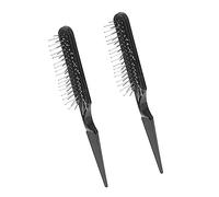 FRCOLOR Lot De 2 Brosses à Cheveux En Queue De Rat 20 Cm Avec Tampon Gonflable Pour Perruques Et Extensions, Peigne De Massage à Dents Larges Pour Coiffure Professionnelle Et Coloration