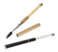 FRCOLOR Lot de 2 Brosses à Cils Spirales en Fibres, Noir et Doré, Brosse à Goupillon pour Extensions de Cils, Maquillage Professionnel et Usage Personnel, Accessoires Ergonomiques