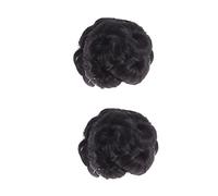 FRCOLOR Lot De 2 Chignons Pour Femme Postiches Pinces Queue De Cheval Chignon Noir Naturel Pour Fêtes