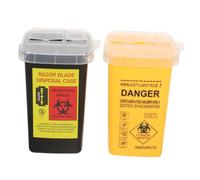 FRCOLOR Lot De 2 Contenants Pour Déchets Piquants Mini En Plastique Solide Jaune Et Noir, Bac à Déchets Pour Objets Tranchants, Collecte De Lames Et Aiguilles, Usage Professionnel Et Domestique