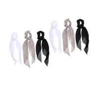 FRCOLOR Lot De 2 Élastiques À Cheveux Pour Femmes Grands Élastiques Pour Cheveux Bouclés Bandeaux Blancs Pour Filles Couvre-chefs Tendance 3 Pièces X 2