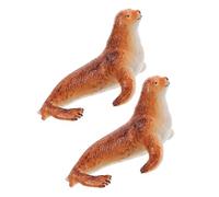 FRCOLOR Lot de 2 Figurines D'otarie en Résine pour Aquarium, Décoration Créative et Élégante pour Bassins et Petits Bassins, Ornements Miniatures pour Aquarium
