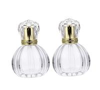 FRCOLOR Lot de 2 flacons de parfum de voyage vintage pour parfumeurs brumisateurs pour terrariums Mini parfums Flacon pulvérisateur portable Mini flacon vide Verre diamant