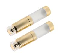 FRCOLOR Lot de 2 Flacons Rechargeables pour Crème de Massage Yeux 15ml en Plastique Or avec Applicateur Masseur Anti-fuite, pour Voyage et Usage Quotidien