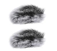 FRCOLOR Lot de 2 Housses Coupe-vent pour Microphone Clip-on en Peluche Synthétique, Protection Anti-éclatement et Anti-humidité, pour Enregistrements en Extérieur
