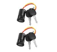 FRCOLOR Lot de 2 Interrupteurs à Clé pour Démarrage Contacteur d'Allumage Étanche pour Voiture Électrique Garçon et Filles Mini-Interrupteur Solide Clé Accessoire de Verrouillage pour