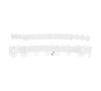 FRCOLOR Lot de 2 Jarretières de Mariage Blanches en Dentelle avec Motifs Floraux et Fausses Perles, Élastiques et Ajustables, Accessoires pour Mariée et Demoiselles D'honneur,