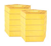 FRCOLOR Lot de 2 lanternes pentagonales suspendues, abat-jour pliable jaune | Lanternes suspendues en origami, style japonais traditionnel, colorées, lanternes de fête pour événements, compatibles