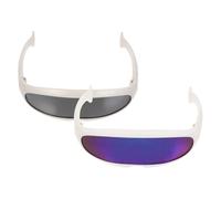 FRCOLOR Lot de 2 Lunettes de Ski pour Chats en Plastique Pet, Coupe-Vent et Résistantes la Poussière, Couleurs Bleu et Noir, Accessoires Cosplay et Fête pour Animaux de Compagnie