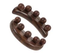 FRCOLOR Lot de 2 Masseurs Visage et Tête en Bois de Poulet, Outil Gua Sha 5 Billes Forme Croissant, Planche Massage Ergonomique Portable pour Réflexologie et Massage Cervical, Accessoires