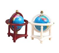 FRCOLOR Lot De 2 Mini Globes Terrestres Miniatures pour Maison De Poupée Accessoires pour Salle D'Étude