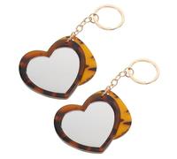 FRCOLOR Lot de 2 Miroirs Porte-clés en Forme de Cœur avec Peigne : Miroir de Maquillage Compact pour Sac à Main - ensemble de Maquillage Portable pour Adolescentes Et Femmes