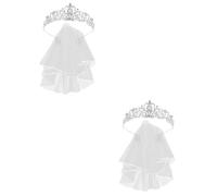 FRCOLOR Lot De 2 Modèles De Couronnes Pour Mariée Décorations De Fête Prénuptiale Couronnes De Princesse Pour Filles Décorations De Mariage -Têtes Pour Femmes